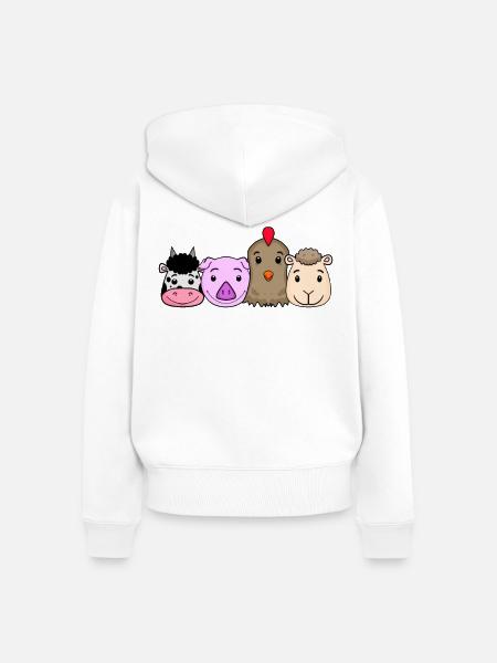 Niedliche Tiere - Frauen Premium Bio Zip Hoodie - Weiß