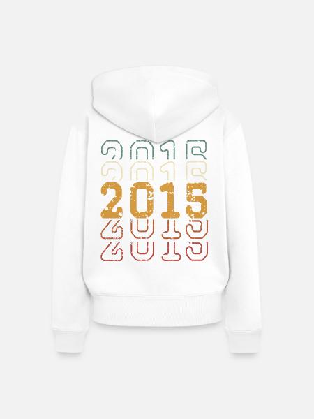2015 - Frauen Premium Bio Zip Hoodie - Weiß