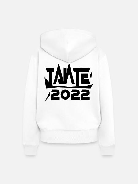 Werdende Tante 2022 Loading Nachwuchs - Frauen Premium Bio Zip Hoodie - Weiß