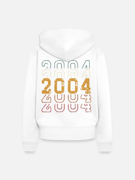 2004 - Frauen Premium Bio Zip Hoodie - Weiß