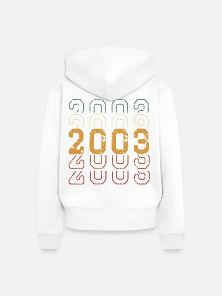 2003 - Frauen Premium Bio Zip Hoodie - Weiß