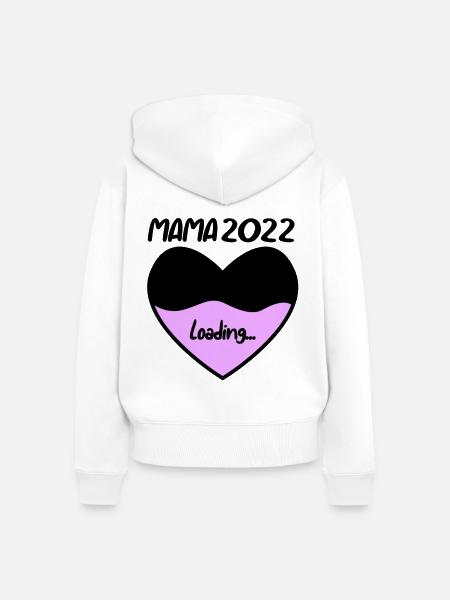 Mama 2022 - Werdende Mutter 2022 loading - Frauen Premium Bio Zip Hoodie - Weiß