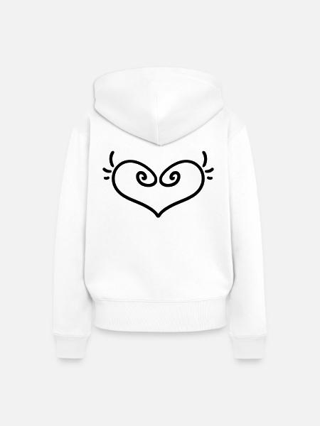 Herz Engel Schutzengel - Frauen Premium Bio Zip Hoodie - Weiß