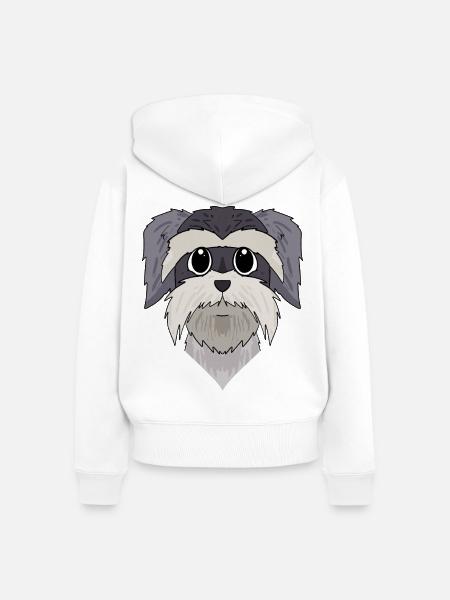 Schnauze - Zwergschnauzer - Frauen Premium Bio Zip Hoodie - Weiß