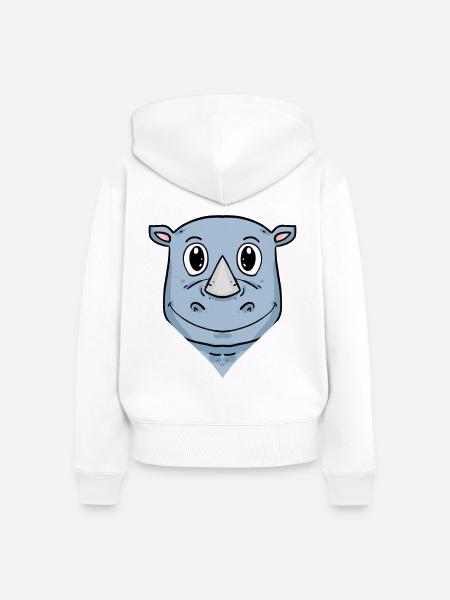 Nashorn - Frauen Premium Bio Zip Hoodie - Weiß