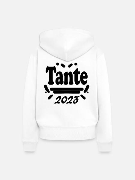Tante 2023 - Tante werden - Frauen Premium Bio Zip Hoodie - Weiß