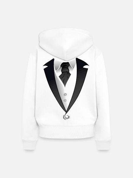 Anzug Smoking Kostüm - Frauen Premium Bio Zip Hoodie - Weiß