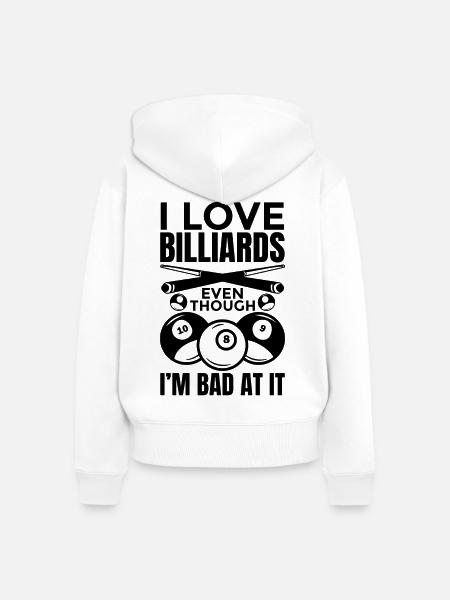 Lustiger Billardspieler - Frauen Premium Bio Zip Hoodie - Weiß