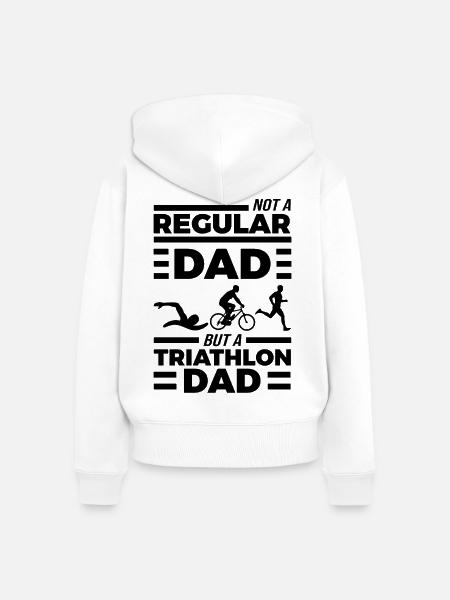 Triathlon Vater - Frauen Premium Bio Zip Hoodie - Weiß