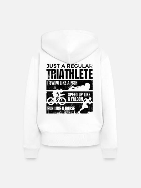 Durchschnittlicher Triathlet - Frauen Premium Bio Zip Hoodie - Weiß