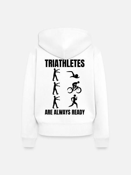 Triathlon - Frauen Premium Bio Zip Hoodie - Weiß