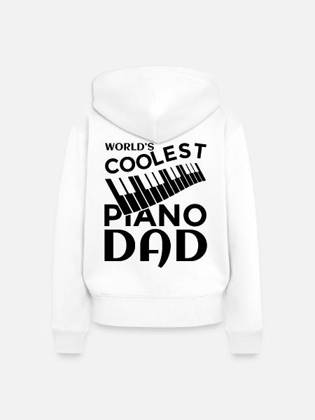 Klavier Vater - Frauen Premium Bio Zip Hoodie - Weiß