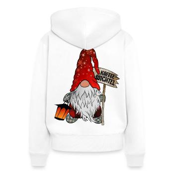 Kaffee Wichtel Christmas Gnome - Frauen Premium Bio Zip Hoodie - Weiß - Hinten - AI Model Female 172 light (172cm)
