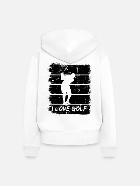 Golf Liebhaber - Frauen Premium Bio Zip Hoodie - Weiß