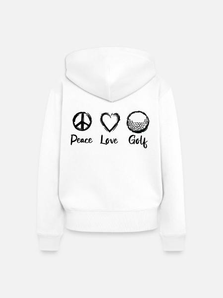 Golf Liebe - Frauen Premium Bio Zip Hoodie - Weiß