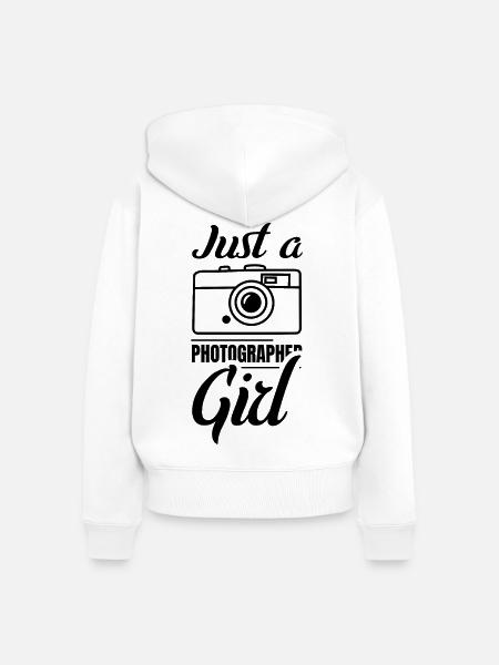 Mädchen Fotografie - Frauen Premium Bio Zip Hoodie - Weiß