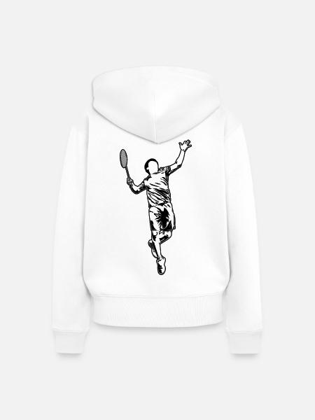 Lustiger Badmintonspieler - Frauen Premium Bio Zip Hoodie - Weiß
