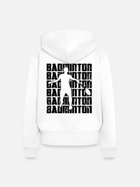Lustiger Badmintonspieler - Frauen Premium Bio Zip Hoodie - Weiß