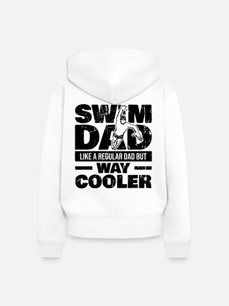 Schwimmer Vater - Frauen Premium Bio Zip Hoodie - Weiß