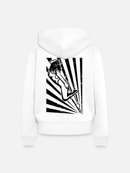Schwimmerin - Frauen Premium Bio Zip Hoodie - Weiß