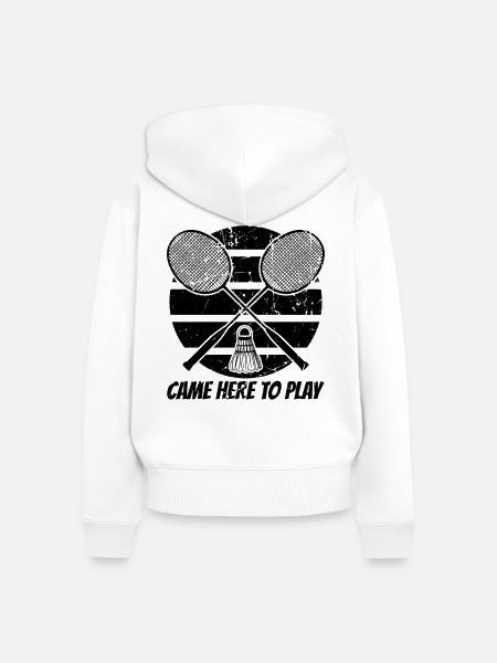 Badminton spielen - Frauen Premium Bio Zip Hoodie - Weiß