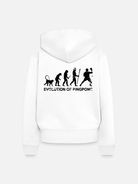 Evolution of Pingpong - Frauen Premium Bio Zip Hoodie - Weiß
