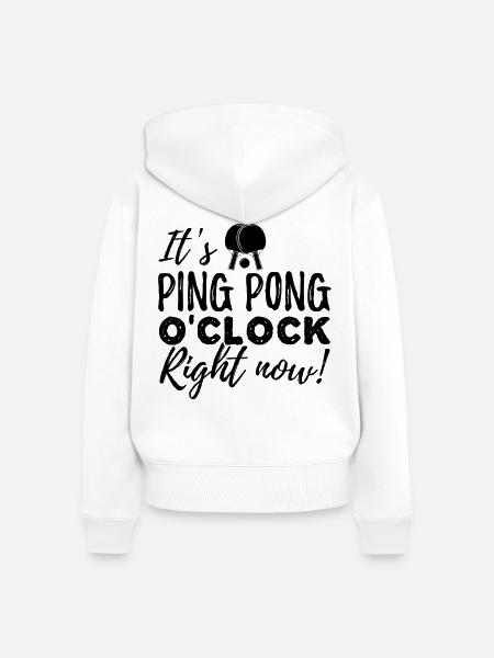 Ping Pong lustiger Spruch - Frauen Premium Bio Zip Hoodie - Weiß
