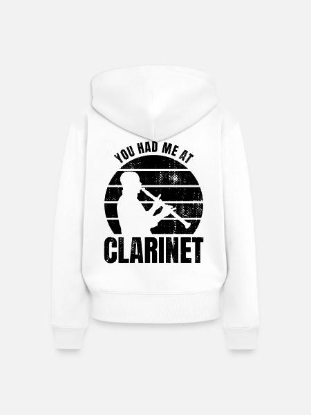 Klarinettist Spruch - Frauen Premium Bio Zip Hoodie - Weiß