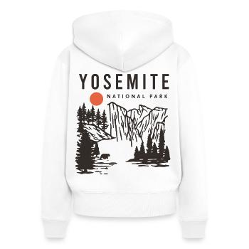 Yosemite-Nationalpark - Frauen Premium Bio Zip Hoodie - Weiß - Hinten - AI Model Female 172 light (172cm)