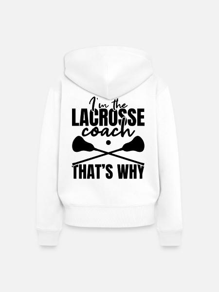 Lacrosse Coach - Frauen Premium Bio Zip Hoodie - Weiß