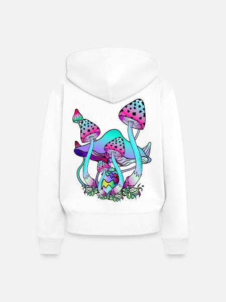 Zauberpilze psychedelische Pilzkunst - Frauen Premium Bio Zip Hoodie - Weiß