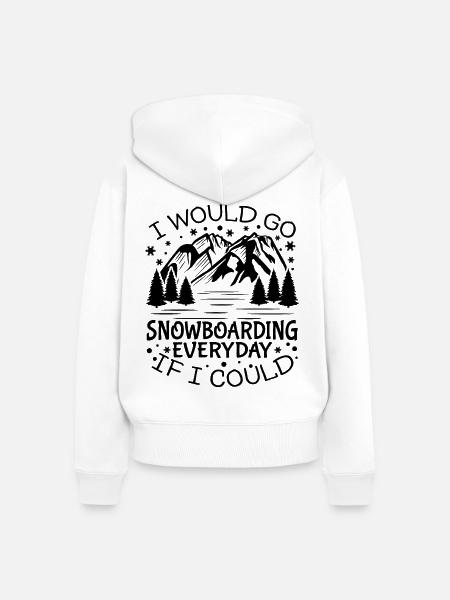 Motivation Snowboarding - Frauen Premium Bio Zip Hoodie - Weiß