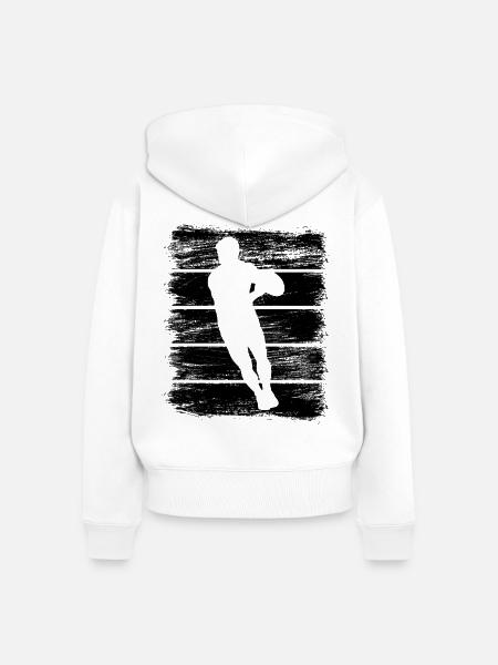 Rugbyspieler - Frauen Premium Bio Zip Hoodie - Weiß