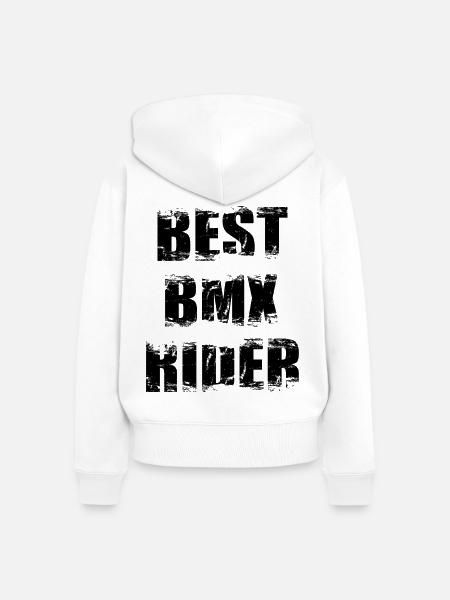 Bester BMX Fahrer - Frauen Premium Bio Zip Hoodie - Weiß