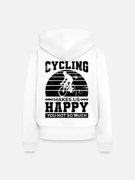 Spruch Radfahren - Frauen Premium Bio Zip Hoodie - Weiß