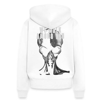 Außerirdischer Nous marchons parmi vous Außerirdische - Sweat à capuche zippé Premium bio Femme - blanc - Dos - AI Model Female 172 light (172cm)