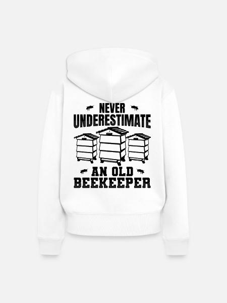 Imker Opa - Frauen Premium Bio Zip Hoodie - Weiß