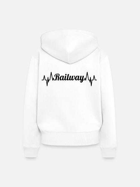 Eisenbahn Herzklopfen - Frauen Premium Bio Zip Hoodie - Weiß