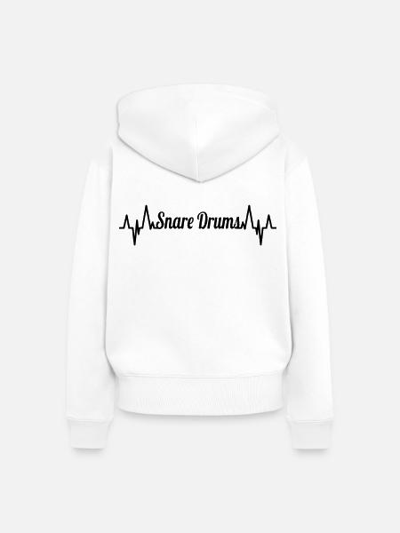 Trommel Herzlinie - Frauen Premium Bio Zip Hoodie - Weiß