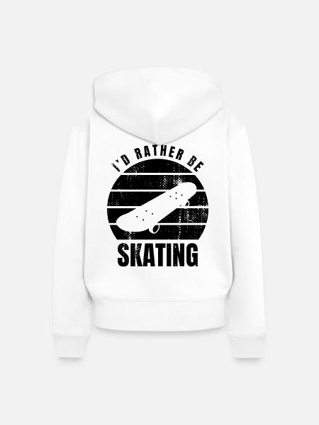 Skater Spruch - Frauen Premium Bio Zip Hoodie - Weiß