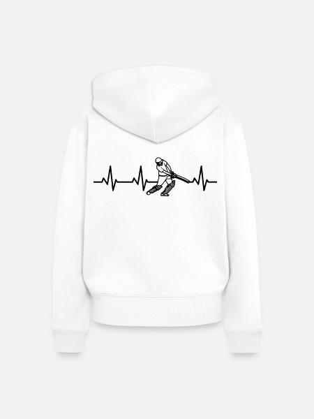 Cricketspieler Herzklopfen - Frauen Premium Bio Zip Hoodie - Weiß
