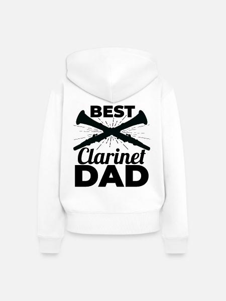 Klarinettenspieler Papa - Frauen Premium Bio Zip Hoodie - Weiß