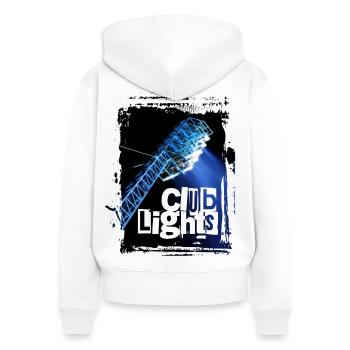 Club Lights - Rostock - Frauen Premium Bio Zip Hoodie - Weiß - Hinten - AI Model Female 172 light (172cm)