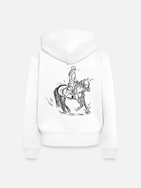 Reiterin - Frauen Premium Bio Zip Hoodie - Weiß