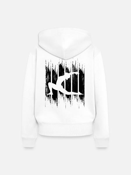 Yogini Skizze - Frauen Premium Bio Zip Hoodie - Weiß