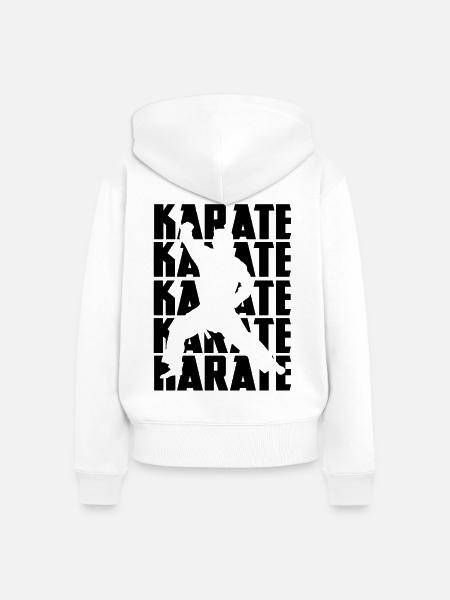 Karate - Frauen Premium Bio Zip Hoodie - Weiß