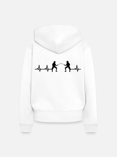 Fechter Herzlinie - Frauen Premium Bio Zip Hoodie - Weiß