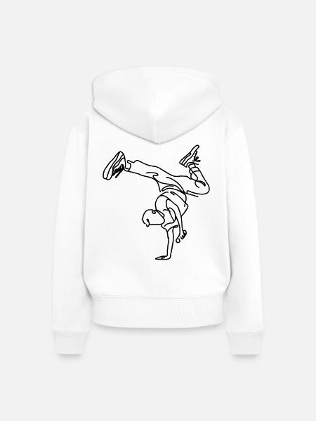 Breakdance Junge - Frauen Premium Bio Zip Hoodie - Weiß