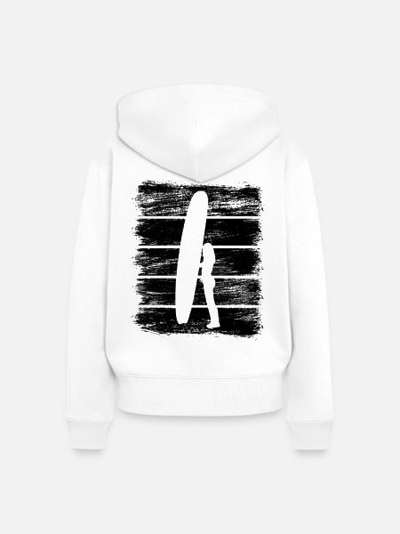 Surfer Mädchen - Frauen Premium Bio Zip Hoodie - Weiß