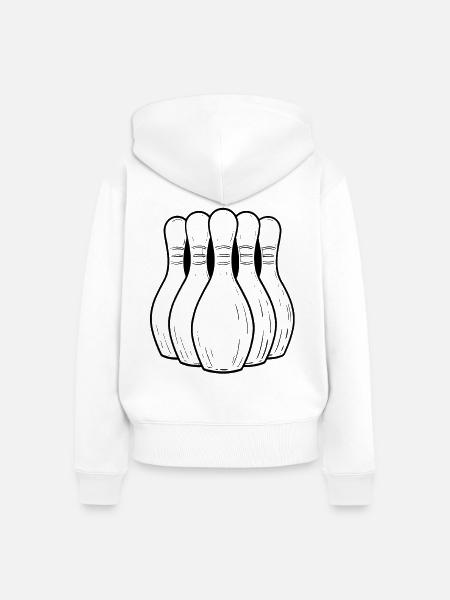 Lustige Bowling Pins - Frauen Premium Bio Zip Hoodie - Weiß